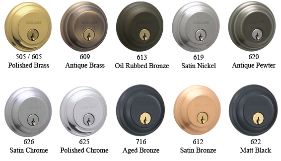 Schlage Lock Finish Colors